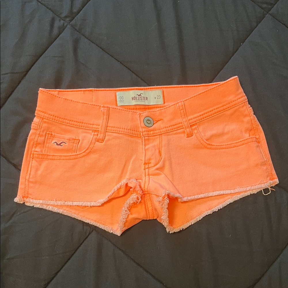 Hollister Women's Vibrant Orange Jean Shorts
